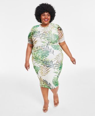 Nina Parker - Trendy Plus Size Mesh Midi Dress, Created for Macy's