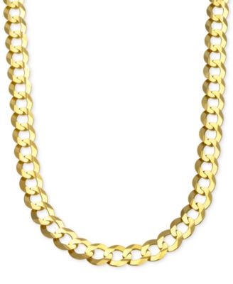Italian Gold - Curb Chain Link Necklace in 10k Gold