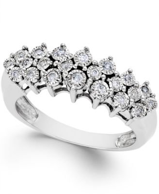 Macy's Brand - Diamond Pyramid Ring (1/5 ct. t.w.) in Sterling Silver