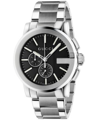 Gucci - Men's Swiss Chronograph Stainless Steel Bracelet Watch 44mm YA101204