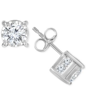 TruMiracle - Trumiracle&reg; Diamond Stud Earrings in 14k Gold, Rose Gold or White Gold