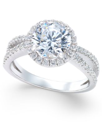Arabella - Cubic Zirconia Rounded Split Shank Ring in Sterling Silver
