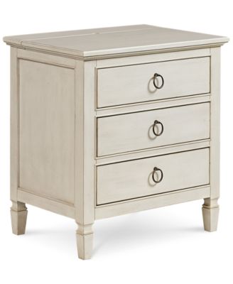 Furniture - Sag Harbor White Power Outlet Nightstand