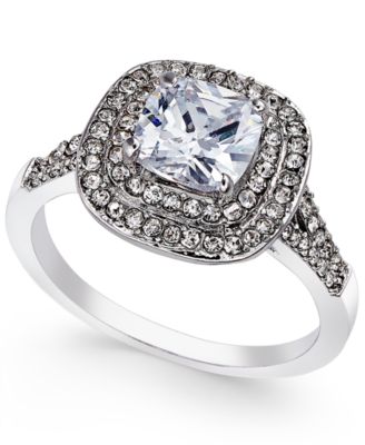 Charter Club - Double Halo Crystal Center Ring