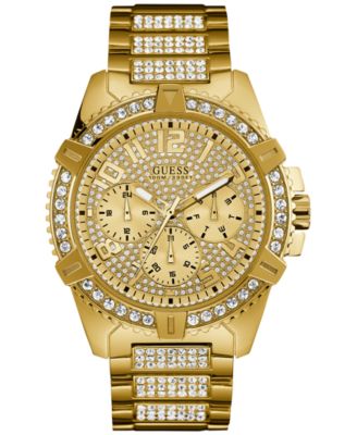 GUESS - Men's Crystal Gold-Tone Stainless Steel Bracelet Watch 46mm U0799G2