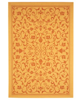 Safavieh - "Courtyard" CY2098-3201Beige / Orange Area Rug, 5' 3" Round