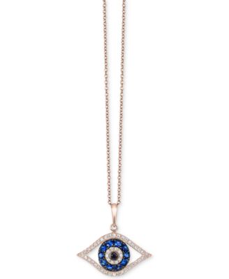 EFFY Collection - Diamond Evil-Eye Pendant Necklace (1/3 ct. t.w.) in 14k Rose Gold
