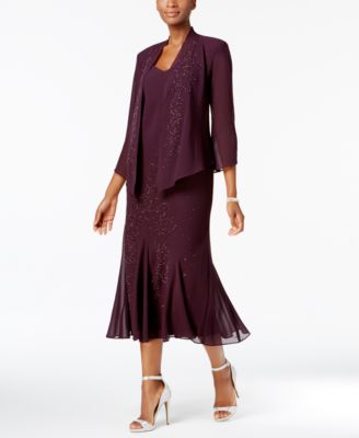 R & M Richards - Dress and Jacket, Embellished Chiffon