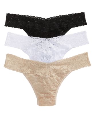 Hanky Panky - 3-Pk. Low-Rise Lace Thong 49113PK