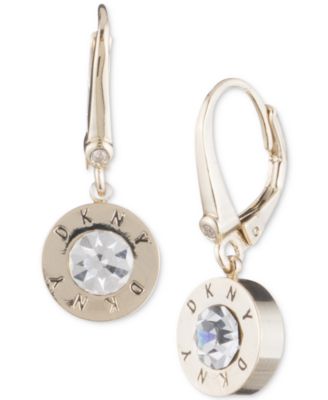 DKNY - Crystal Logo Drop Earrings