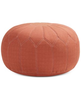 Furniture - Kelsey Round Pouf Ottoman, Quick Ship