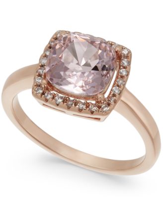 Charter Club - 18K Rose Gold Plate Pav&eacute; & Crystal Stone Square Halo Ring