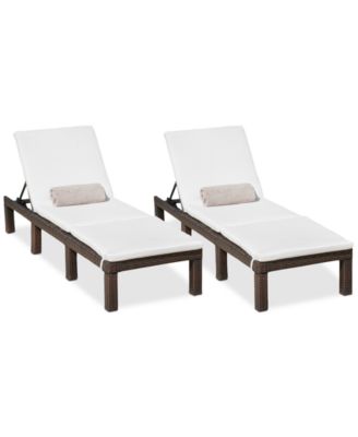 Noble House - Wellington Outdoor Chaise Lounge (Set Of 2), Quick Ship
