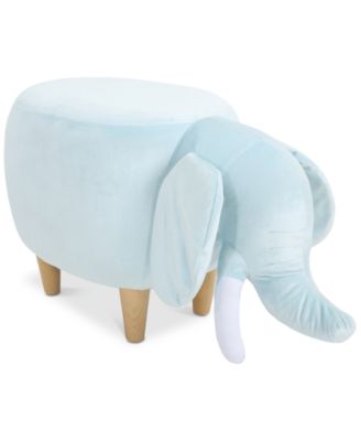 Noble House - Jordan Velvet Elephant Ottoman, Quick Ship
