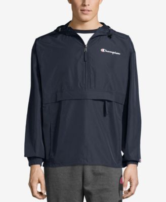 Champion - Men's Packable Half-Zip Hooded Water-Resistant Jacket