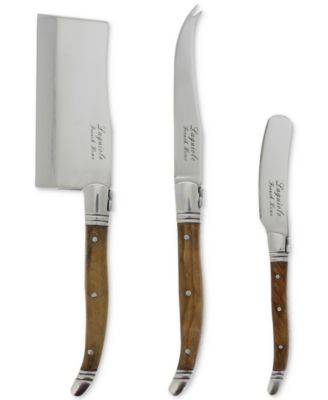 French Home - Laguiole Connoisseur 3-Pc. Olive Wood Cheese Tool Set