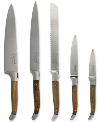 French Home - Laguiole 5-Pc. Olive Wood Kitchen Knife Set