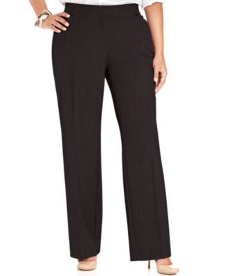 JM Collection - Plus Size Curvy-Fit Straight-Leg Trousers