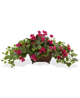 Nearly Natural - Bougainvillea Artificial Plant in Metal Planter