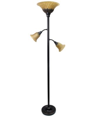 All The Rages - 3 Light Floor Lamp with Scalloped Glass Shades