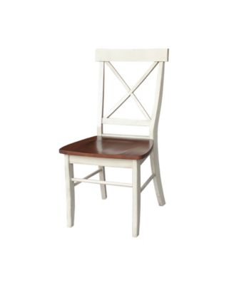 International Concepts - X-Back Chair - With Solid Wood Seat , Set of 2