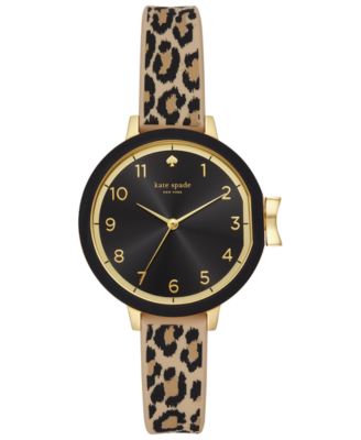 kate spade new york - Women's Park Row Leopard Print Silicone Strap 34mm
