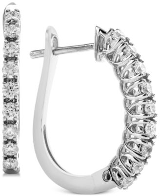 Macy's Brand - Diamond Huggie Hoop Earrings (1/2 ct. t.w.) in 14k White Gold