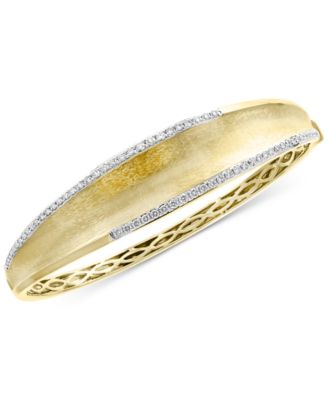 EFFY Collection - Diamond Textured Bangle Bracelet (3/4 ct. t.w.) in 14k Gold