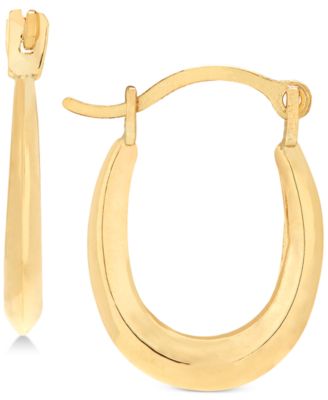 Macy's Brand - Children's Polished Oval Hoop Earrings in 14k Gold
