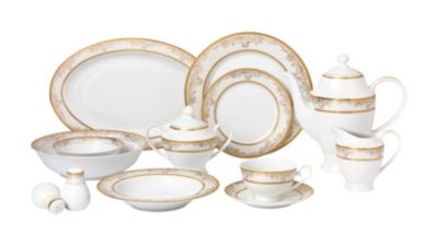 Lorren Home Trends - 57 Piece Dinnerware Set-New Bone China Service for 8 People-Chloe