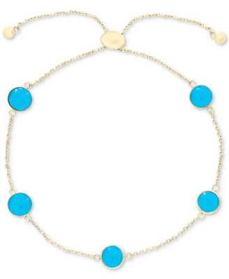 EFFY Collection - Turquoise (6mm) Bolo Bracelet in 14k Gold
