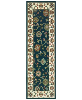 Oriental Weavers - Kashan 2336B Navy/Ivory 2'3" x 7'6" Runner Area Rug