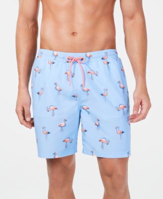 Club Room - Men's Quick-Dry Performance Flamingo-Print 7" Swim Trunks