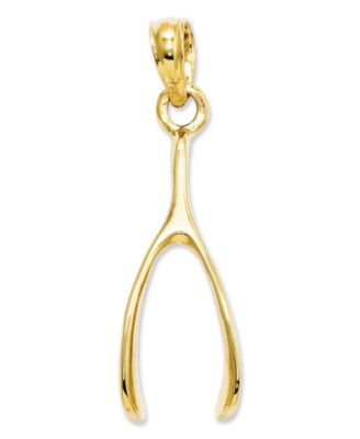 Macy's Brand - 14k Gold Charm, Wishbone Charm