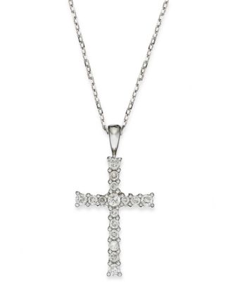 Macy's Brand - Diamond Cross Pendant Necklace in 14k Gold (1/4 ct. t.w.)