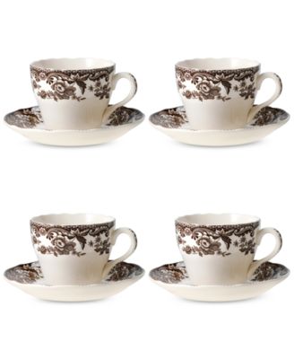 Spode - Delamere Teacup & Saucer, Set of 4