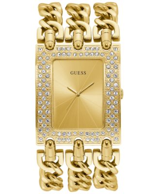 GUESS - Women's Gold-Tone Stainless Steel Chain Bracelet Watch 39x47mm