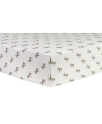 Trend Lab - Gray Moose Silhouettes Deluxe Flannel Fitted Crib Sheet