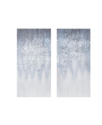 Madison Park - Winter Glaze Heavy Textured Canvas with Glitter Embellishment 2-Pc Set