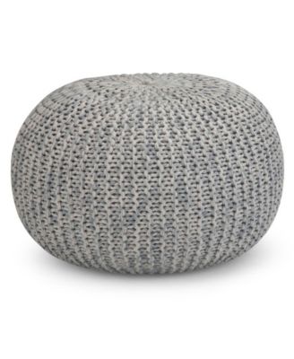 Simpli Home - Nikki Round Pouf, Quick Ship