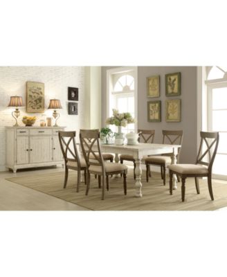 Furniture - Aberdeen Expandable Dining , 7-Pc. Set (Table & 6 Upholstered Side Chairs)