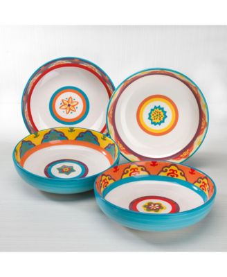 Euro Ceramica - Galicia 4 Piece Pasta Bowl Set