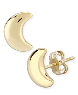 Macy's Brand - Cresent Moon Stud Earrings Set in 14k Gold (8mm)