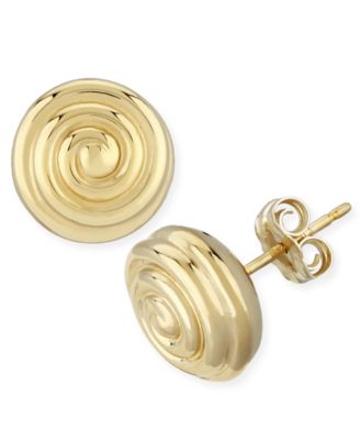Macy's Brand - Swirl Stud Earrings Set in 14k Gold (10mm)