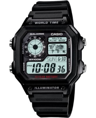 Casio - Unisex Digital Black Resin Strap Watch 39.5mm