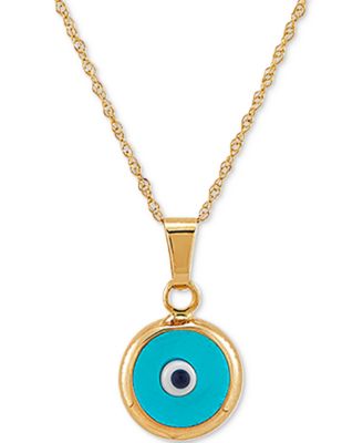 Macy's Brand - Enamel Evil-Eye 18" Pendant Necklace in 10k Gold