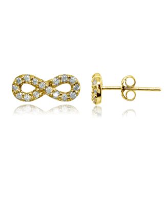 Giani Bernini - Cubic Zirconia Infinity Symbol Stud Earring in Sterling Silver, 18k Rose or Yellow Gold over Sterling Silver