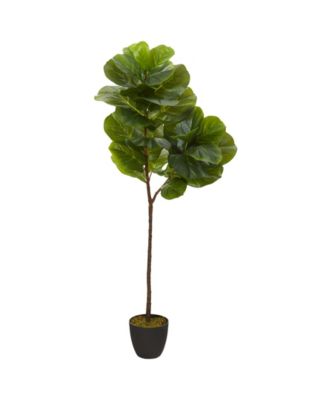Nearly Natural - 59in. Fiddle Leaf Artificial Tree Real Touch
