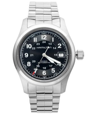 Hamilton - Watch, Men's Swiss Automatic Khaki Field Stainless Steel Bracelet 38mm H70455133