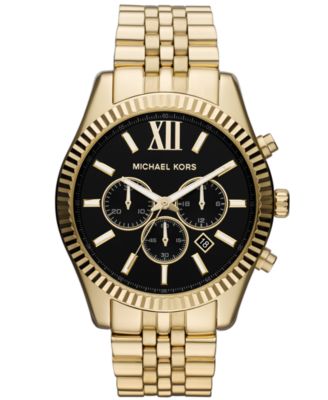 Michael Kors - Men's Chronograph Lexington Gold-Tone Stainless Steel Bracelet Watch 45mm MK8286